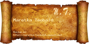 Maretka Teobald névjegykártya